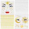 DPKOW Tatuaggio Viso Sole Luna con Brillantini Viso, Tatuaggi Temporanei Dea Greca Accessori per Costume di Dea Greca Trucco per Donne Tatuaggi Finti