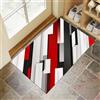 MLSOWM Zerbino Ingresso Astratto Moderno Zerbino Ingresso Interno Blocchi Di Colore Geometrici Antiscivolo Assorbente Tappeto per Ingresso, Esterno, Cucina, Camera da Letto, 60 x 120 cm, Rosso