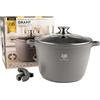 KARL HAUSMANN Pentola Antiaderente - 6 Litri - Ø 24 cm - Casseruola Induzione in Alluminio Pressofuso con Coperchio - Pentola per Tutti i Piani Cottura - Pentole Antiaderenti per Pasta - Pot - Tegame