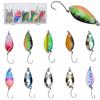 KQDRAVINE 10 Pezzi Esche Artificiali Spinning Trota, 2,5 g/3,5 g/5 g Spinning Pesca con Ami, Esche da Pesca con Contenitore, Trabucco per Luccio, Lucioperca, Pesce Persico e Trota