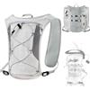 Runlight Zaino da corsa gilet da corsa per uomo e donna con cinghie pettorali regolabili riflettenti gilet idrico per corsa con bottiglia d'acqua da 1500ml (Grigio) (Grigio, taglia unica)