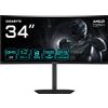 Gigabyte Monitor Led 34'' Gigabyte GS34WQCA Gaming Curvo Wide Quad HD 3440x1440p/1ms/Classe G/Nero [GS34WQCA]