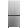 Haier PRONTA CONSEGNA - SPEDIZIONE IMMEDIATA Frigorifero side by side Libera installazione 4 Porte Classe E Total No Frost Platinum Inox Cube 83 Serie 3 Haier HCR3818ENMM