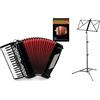Classic Cantabile 72 Bass Fisarmonica Secondo V Set (Fisarmonica 72 bassi con borsa & tracolle incl. leggio & scuola di fisarmonica) Nero
