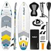 Rebel Electro Tavola da SUP gonfiata con sedile da nuoto a punto goccia da 335 cm set zaino con pompa a pagaia RBA-4507-WH