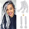 Gairyan Treccine Africane Extension per Treccine Afro Capelli Finti 60cm Ombre Kanekalon 5 pieces, Treccia Capelli Sintetici Crochet Twist Jumbo Braids(Grigio Chiaro)