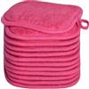 BloomSesame Panni struccanti per viso, occhi, labbra, riutilizzabili, in morbida microfibra per la pulizia del viso, 5inch x 5inch, confezione da 12 (rosa scuro)