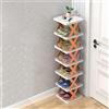 KMQRDZi Scarpiera pieghevole, in plastica senza installazione, scarpiera per la casa, scarpiera verticale, adatto per corridoi, camere da letto, ingresso (arancione, 6 piani)