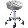 Leader Accessories Sgabello da Lavoro con Ruote Sedie da Bar Cromato Regolabile Girevole Grigio Chiaro