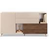 Web Convenienza Madia con Ante e Cassetti Made in Italy - Credenza Contenitore Collezione Riviera per Soggiorno Cucina Ingresso Sala da Pranzo Mobile Design moderno (Cashmere/Mercure, 180cm)