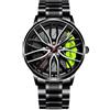 RORIOS Orologio Moda da Uomo Orologi da Polso Analogico Quarzo Orologi Design Mozzo Auto Orologi Cool Impermeabile con Cinturino in Acciaio Inossidabile Verde A