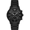 Emporio Armani Orologio da uomo, movimento cronografo, cassa in acciaio inossidabile nero 43 mm con bracciale in acciaio inossidabile, AR11349