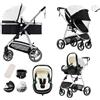 Lnhcrbs Passeggino 3 in 1, Passeggino Leggero Con Telaio in Alluminio Ripiegabile Con Una Sola Mano, Passeggino da Viaggio Con Parapioggia Portabicchieri Adatto da 0 a 4 Anni (22kg)