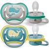 PHILIPS Ciuccio Philips Avent Ultra Air, per bambini oltre 18 mesi, leggero, traspirante, senza BPA, con custodia sterilizzatrice (modello SCF349/24)