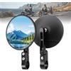 KAOLALI Specchietti Moto Omologati E24, 2 Pezzi Specchio Laterale Rotondo per Manubrio 22mm-25,4mm, Specchietto Moto Ruotabile a 360°, Tondi Specchi End Bar per Bici Scooter ATV