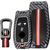 KUNIO Custodia per chiave auto, adatta per Mercedes Benz GLB 200 CLA 250 GLA A C CL E S G GL S SL ML classe portachiavi fibra di carbonio metallo 3 4 tasti custodia portachiavi B rosso
