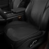 Luxvara Coprisedile Auto in Pelle Nappa 52x49 cm - Universale per Sedili Anteriori, Antiscivolo & Traspirante, Morbido Rivestimento Cuscino Auto Comodo (Nero)