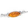 Designer Inspirations Boutique Spilla da donna in stile contemporaneo/vittoriano, con ambra, in argento Sterling 925, con ambra, Argento sterling Gemma, Ambra