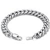 PROSTEEL Bracciali Uomo, Argento, Metallo Impermeabile,Catena Cubana Robusta Grossa, Hip Hop Punk 10mm 21cm