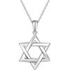 Fryneauy Collana con ciondolo a forma di stella di David, in argento Sterling 925, idea regalo per donne DE1, Pendel: 26 mm x 17 mm, Kette: 20 Zoll (50.8 cm), Argento sterling, Non pietra preziosa