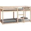 vidaXL Letto a Castello 80x200 cm in Legno Massello di Pino