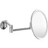 Inda AV058LCR Hotellerie Specchio Ingranditore a Parete Tondo con Doppio Braccio Snodato, Ottone, Cromato, 40 x 20 x 20 cm