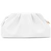 Milisente Pochette da donna Cloud Pleated Borsa da sera elegante piccola borsa a tracolla in pelle PU per matrimonio con chiusura lampo (bianco)