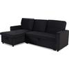 Menzzo Baleares Divani, Nero, L215 x P133 x H83 cm