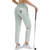 BALEAF Pantaloni da golf da donna, elasticizzati, con passanti per cintura, tasche con cerniera, da viaggio, casual, da lavoro, UPF 50+, Nero , XXL