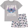 sarcia.eu Disney Stitch Cotone Pigiama a Due Pezzi a Maniche Corte da Bambino per L'Estate (IT, Numero, 110, Regular, Grigio)