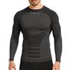 Iron-Ic - T-Shirt Uomo Maniche Lunghe Thermo Cashmere Seamless con Fitting Comfort e Struttura Traspirante per Sport Outdoor Invernali - Art. 202002 (S/M, Nero)