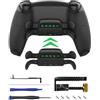 CHARM FOCUS Kit di rimappatura con 4 paddle posteriori per controller PS5 BDM-030/040/050, cover modificabile fai da te per controller PS5 con pulsanti posteriori, impugnatura gommata, Nero