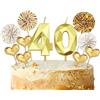 Nirecu Candeline Compleanno Numeri 40,Candeline 40 Anni,3D Candele Compleanno,Candele Decorative Torte,Candela Numeriche per Feste e Compleanni,Matrimoni,Anniversari