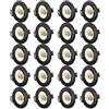 Tofisr Cornice Faretti LED da Incasso GU10 per cartongesso, Portafaretto da Incasso Rotondo Nero, Foro 55mm-70mm, Per 50mm LED e Alogeno, Portalampade GU10 Inclusi, Set di 20