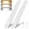 flintronic 2 Pezzi Luce LED Sottopensile Cucina, 20CM Luce con Sensore di Movimento, 3 Temperature Colore 4 Luminosità, Magnetica Ricaricabile Luci Armadio, per Armadio/Scale/Bagno/Corridoi