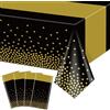 Hegbolke 4 Pack tovaglie in oro e nero - 220x130cm rettangolare in oro nero copritavolo per matrimoni Compleanni Prima Comunione Baby Showers Graduazione