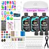 Suzzam Kit in resina UV con lampada - Kit per la creazione di gioielli in resina UV trasparente da 300g con stampi, lampada UV da 30 W e strumenti | Kit fai da te atossico e inodore per gioielli, portachiavi