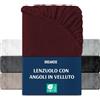 Dreamzie - Lenzuolo con Angoli in Pile Caldo - 90x200-100x200 - Borgogna