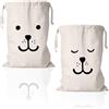 Vylro 2 Pezzi Borsa per La Biancheria da Viaggio Coulisse | 50×60cm Portabiancheria In Cotone Con Pratico Cordino, Borsa Da Bucato Con Coulisse In Tela pour Per Giocattoli, Magliette
