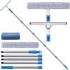 Mitclear Lavavetri Professionale con Manico Telescopico(196cm), Tergivetro in Silicone e Lavavetri in Microfibra, Strumenti per la Pulizia dei Vetri per Bagno, Doccia, Specchi, Auto, Vetro, Finestre