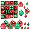 Aurasky Palline di Natale Rosse e Verdi, 44 Pezzi Decorazioni Albero di Natale, Palline Albero Natale, Addobbi Natalizi per Albero, Palle e Stelle dell'Albero di Natale, Appendere Addobbi Natalizi