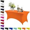 Mienocol Tovaglia in spandex arancione, 1,8 m, rettangolare, estensibile lavabile, universale, per patio, cucina, eventi, matrimoni, cocktail bar