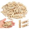 AOTOPYU 120 Pezzi Mollette in Legno in Miniatura Naturale, per Fai da Te, Decorazioni, mini mollette in legno per biancheria, per scuola, ufficio, compiti a casa (Natura, 4,8cm)
