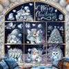 ZAWTR Vetrofanie Natalizie per Finestre, Adesivi Finestra Natalizi Riutilizzabili Fiocco di Neve Babbo Natale Stickers, Grandi Blu PVC Decorazioni Vetrofania Wallpaper Murali per Vetrine Negozio Vetro Porte