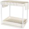 Rylae Organizzatore per Mobili da Cucina, Organizer Sottolavello Cucina a 2 Livelli, Portaoggetti Ripiano Multiuso Sotto Lavello, Scorrevole Scaffale Sottolavello Portaoggetti, per bagno cucina (Bianco)