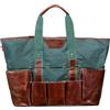 FELCO 481 Borsa Multiuso da Giardino, Tela Idrorepellente, Tasche in Pelle di Bufalo Cerata, Fondo in Pelle Nera, Cinghie Elastiche Dori, 500mm, Design Lifestyle e Pratico
