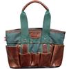 FELCO 482 Borsa Porta Attrezzi da Giardino, Tela Idrorepellente, Tasche in Pelle di Bufalo Cerata, Fondo in Pelle Nera, Cinghie Elastiche Dori, 300mm, Design Funzionale ed Elegante
