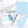 Rosbtib Custodia per Samsung Galaxy Tab S10 Lite 2025/ S10 FE 2025/ S9 FE 10.9 & S9 11, Coperchio del supporto pieghevole a più viste, pannello posteriore trasparente con portapenne, Blu