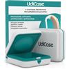 Udivita 2 Custodie Porta Apparecchi Acustici - UdiCase Antiurto Antipolvere e Antischizzi - Contenitore Portatile Impermeabile Compatto 7x7x3cm - Interno Ergonomico e Apertura Rapida con Piedini Antiscivolo