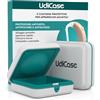 Udivita 2 Custodie Porta Apparecchi Acustici - UdiCase Contenitore 7x7x3cm Tascabile Impermeabile e Compatto - Antiurto Antipolvere e Antischizzi - Interno Ergonomico e Apertura Rapida con Piedini Antiscivolo